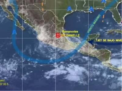 Remanentes de la tormenta Danielle aún generan lluvias intensas en Veracruz